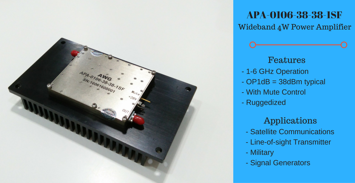 APA-0106-38-38-1SF (1-6GHz 4W Power Amplifier)